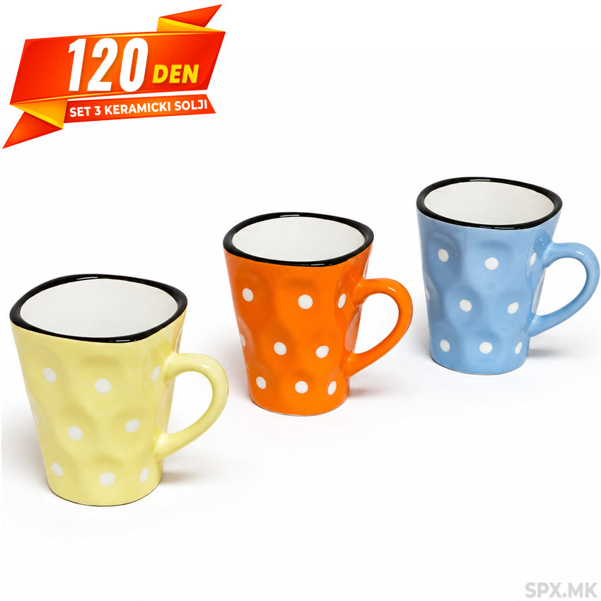 Set 3 Keramicki Solji so Tocki – Razlicni Boi