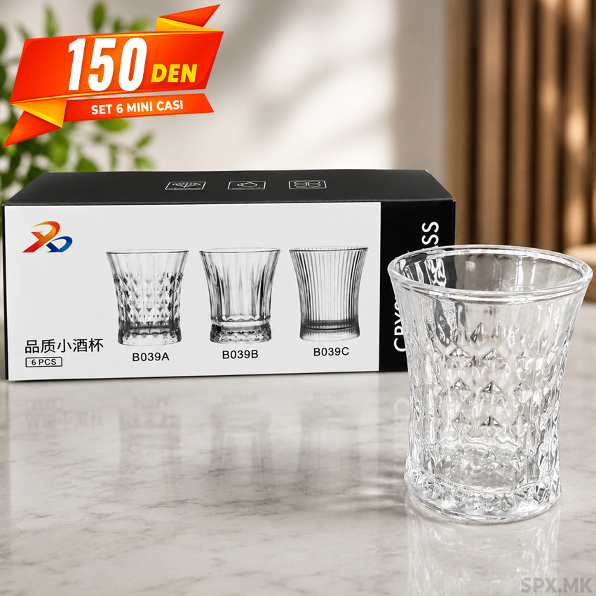 Set od 6 Mini Kristalni Casi